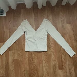 NEVER WORN Offline by Aerie Real Me Xtra Rib Open V-Neck T-shirt